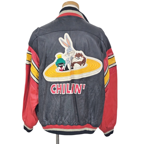 Men´s Vintage MIRAGE* Looney Tunes Leather Bomber Jacket Bomber & Varsity